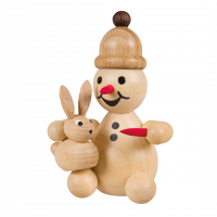 Schneemann Junior „sitzend Hase füttern“ Schneemann Junior „sitzend Hase füttern“